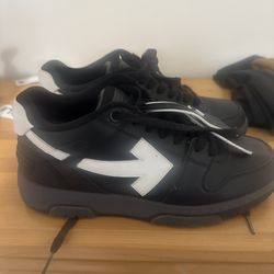 black and  white off white shoes