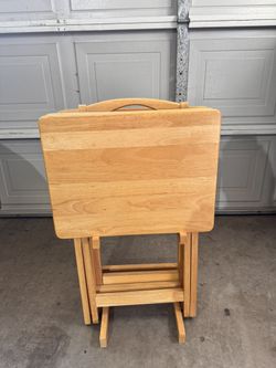 Wooden TV Tray Set (set of 4)