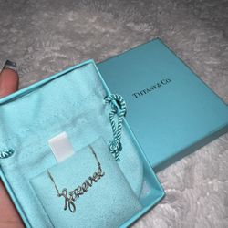 Tiffany & Co. Paloma Picasso Sterling FOREVER Graffiti Pendant Necklace w/Box