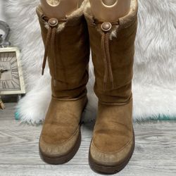 UGG Australia Ultimate Tall Winter Boots Womens Size 8 EUR 39 Chestnut Sheepskin