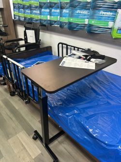 Wood grain Adjustable Over Bed Table 