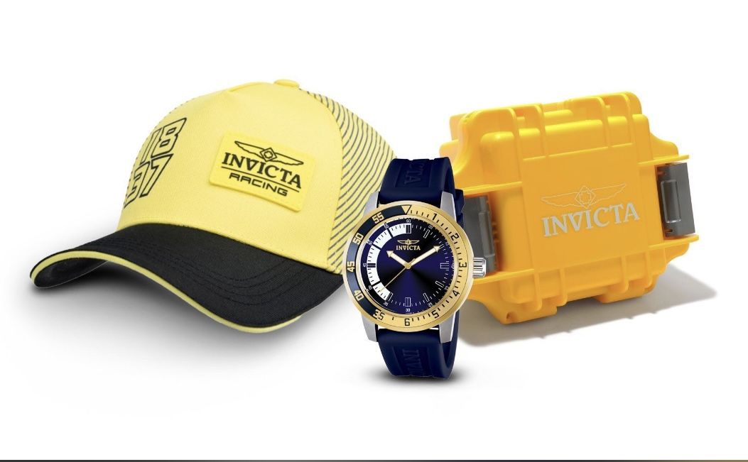 Invicta Mens Watch hard case & Hat Bundle