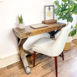 Custom farmhouse Office Desk Study Filling Cabinet Solid Wood Modern Rustic Office File Writing 