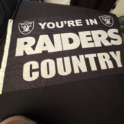 Raiders You’re In Raiders Country Football LARGE Banner Flag Size 34” x 62” Nylon