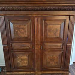 Antique Wooden TV Hutch 