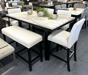 6 pc faux marble Dining set