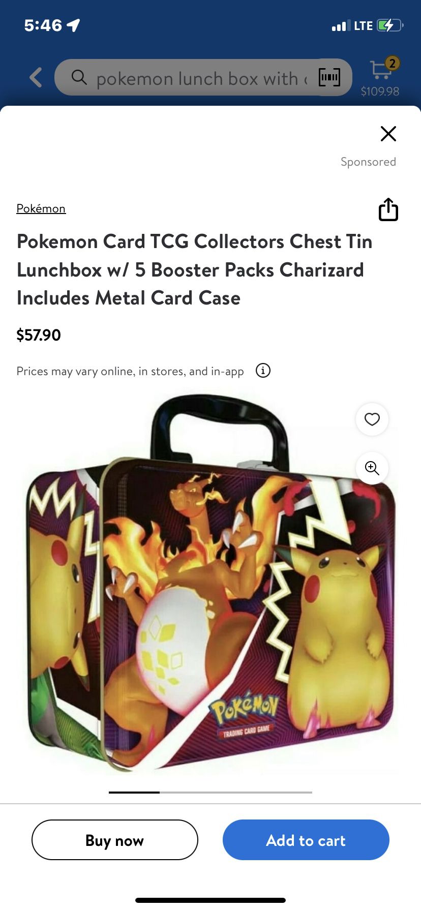 Pokémon Lunch Box With Cards 