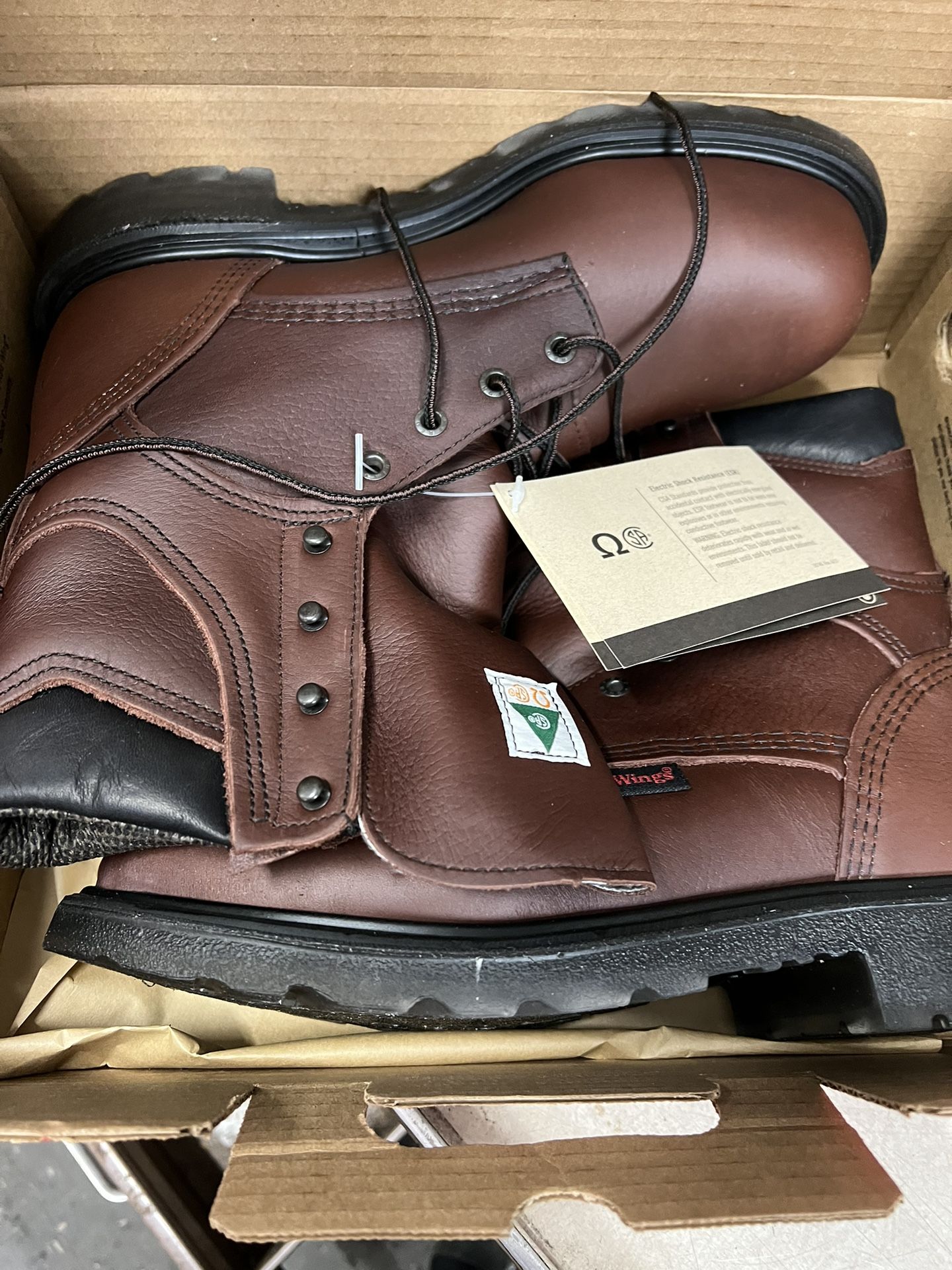 Red Wing Steel Toe Leather Boots Size 9