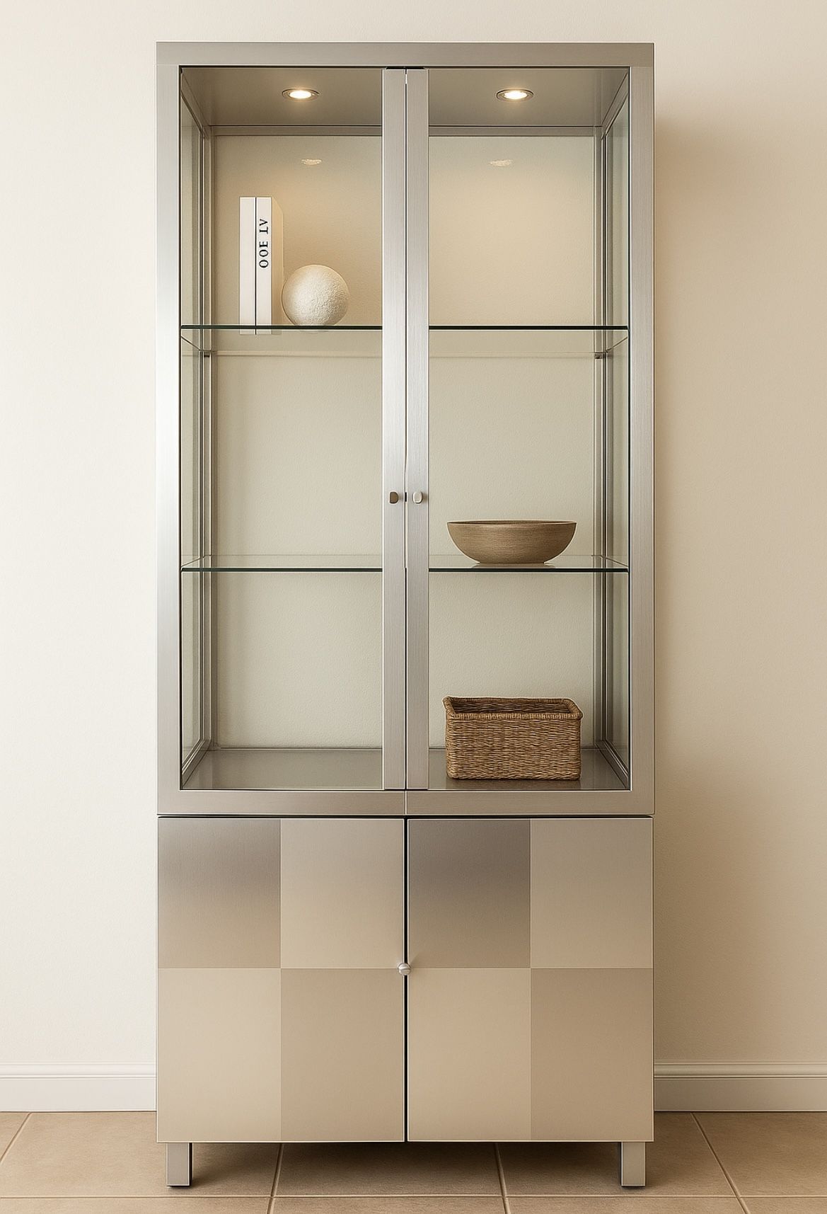 Cranium Calais Modern Contemporary Satin Chrome Curio