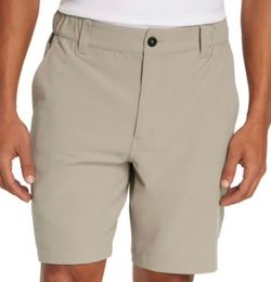 Tan chino 36W shorts with relaxed fit