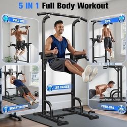 CITYBIRDS Power Tower Dip Station Pull Up Bar for Home Gym Strength Training Workout Equipment