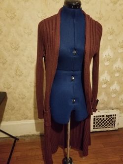 Burgundy Sweater Trench O.B.O