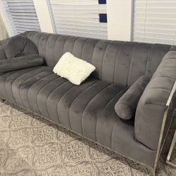 living room set / sofa / chair / couch / glass coffee tables / lamps  / ottoman / tv console / drums 