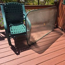 Patio table and 6 chairs.