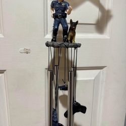 Police Officer LEO K9 Round Top Wind Chime Gift Thin Blue Line $15 perfect for the police officer in