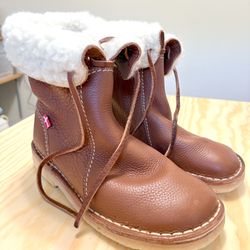 Duckfeet Arhus Shearling Lined Leather Boots Womens EU 40 US 9.5 Nut Brown Crepe