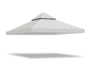 10x10 Gray Waterproof Gazebo Canopy Replacement Top 2-Tier - Sun Protection