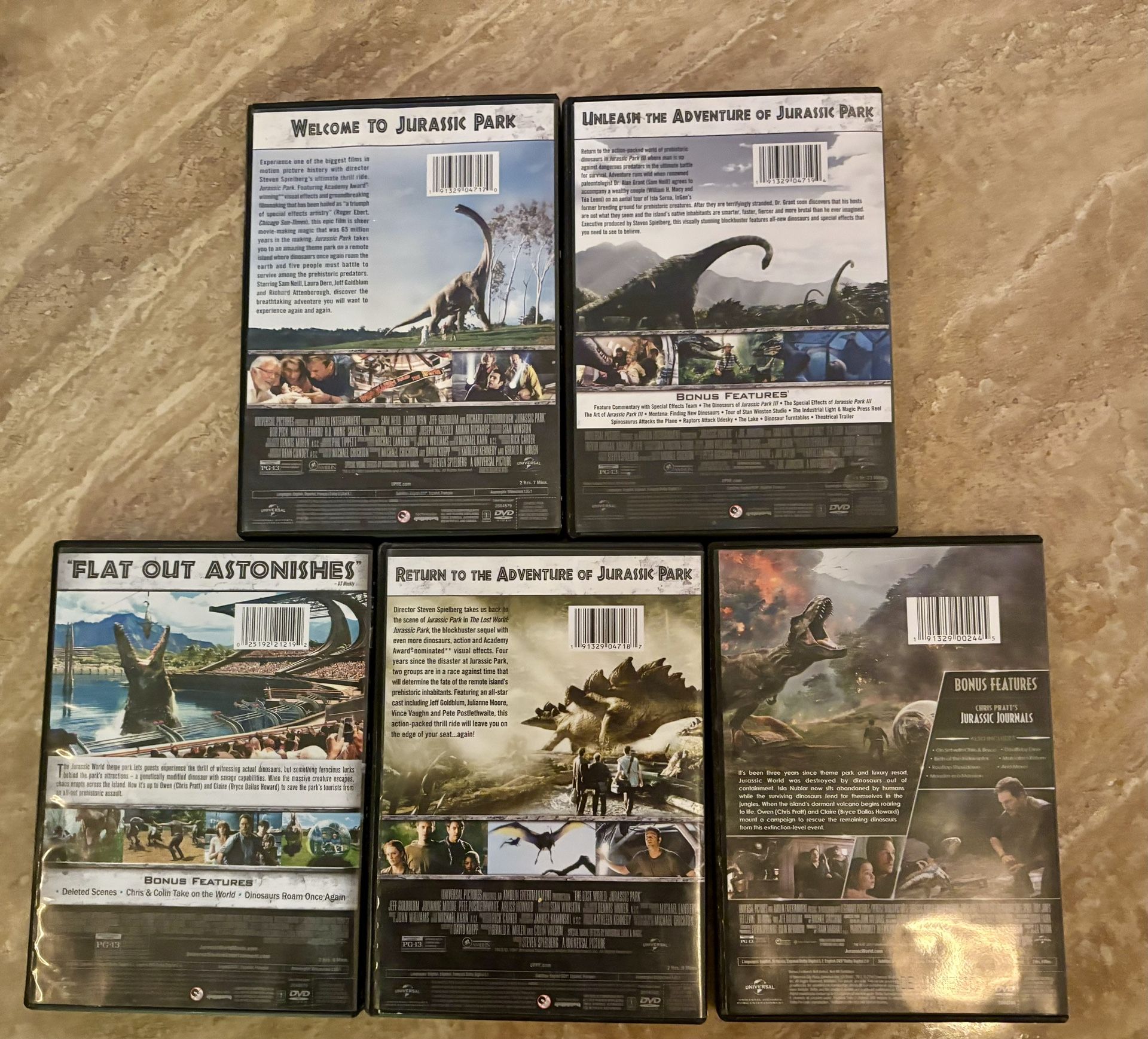 Jurrasic Park/Jurrasic World DVD Set