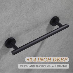 KEYS 23.6-inch black towel rack, sturdy SUS does not include screws