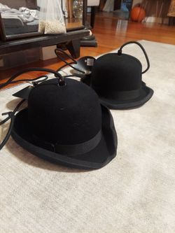 Black Bowler Hat Pendant Lights – Set of 4