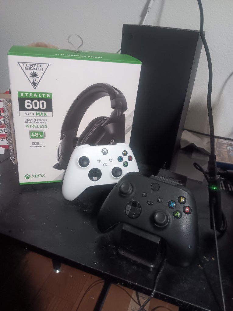 Xbox Series X With Headphones, Controller And Controller Charger 