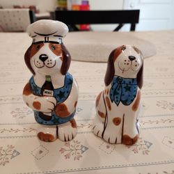 Dogzilla Dog Chef salt & pepper shakers 3.5 In Tall, 4.5 In Tall , Great condition