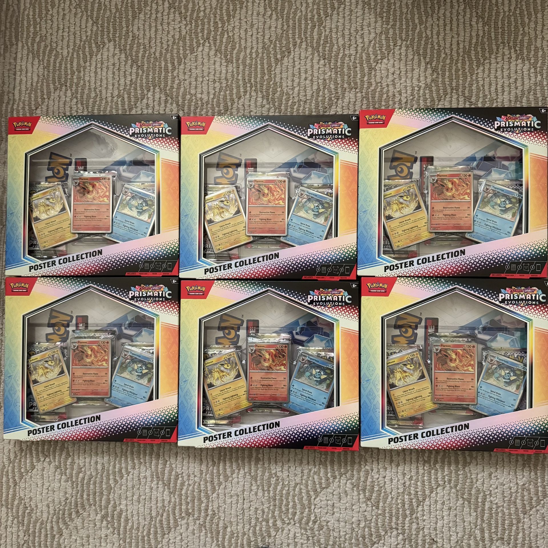 Pokemon Prismatic Evolutions - Poster Collection - Factory Sealed Lot Of 6
