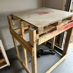 Homemade Work Bench Height Is Higher For Bad Backs And What U See On Top All Needs To Go Make Offer