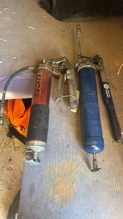 Two Used Grease Guns – Lucas and Lupo