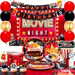 68pcs Movie Night Birthday Party Decorations (New, Unopened)