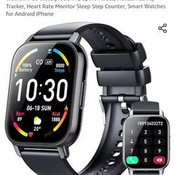 Smart Watch (Answer/Make Calls), 1.85" Smartwatch for Men Women IP68 Waterproof, 112 Sport Modes, Fitness Activity Tracker, Heart Rate Monitor Sleep S