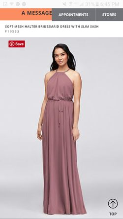 David's Bridal Long Bridemaid Dress
