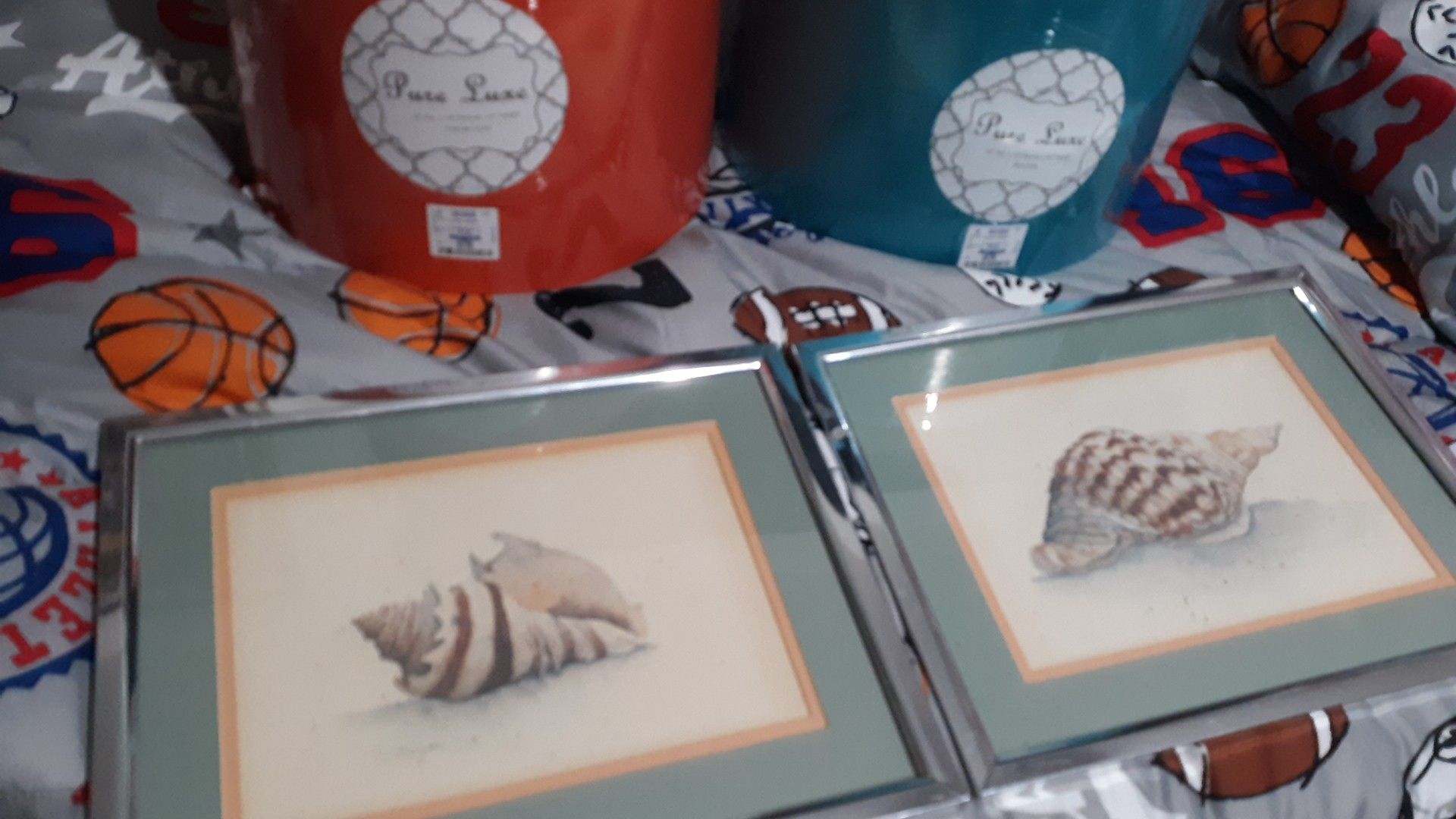 Two D. Morgan Prints & Two New Lamp Shades