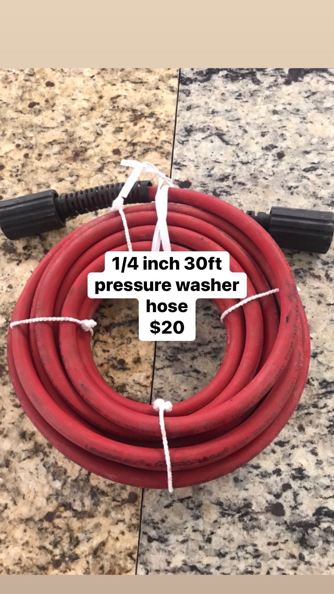 1/4 Inch 3700 Psi 30ft Pressure Washer Hose #21454