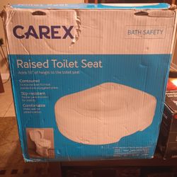 Carex Toilet Seat Riser - Adds 5.5 Inch of Toilet Height Raised Toilet Seat NEW