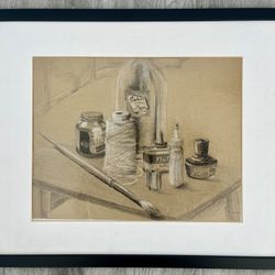 16” X 20” Original Still Life Charcoal Drawing  Circa 1962