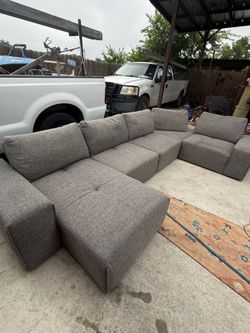 Gray modular sectional sofa