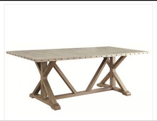 Wood Galvanized Steel Dining Table