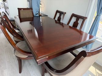 Wood Dining Table with 6 Chairs – Moving Sale