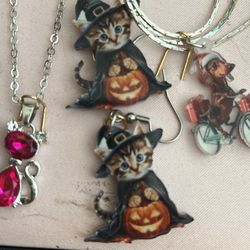 Cat Halloween Earrings 