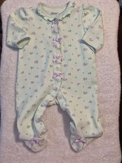 Little Me, Baby Girl Floral Footed Sleeper, 9 Mo