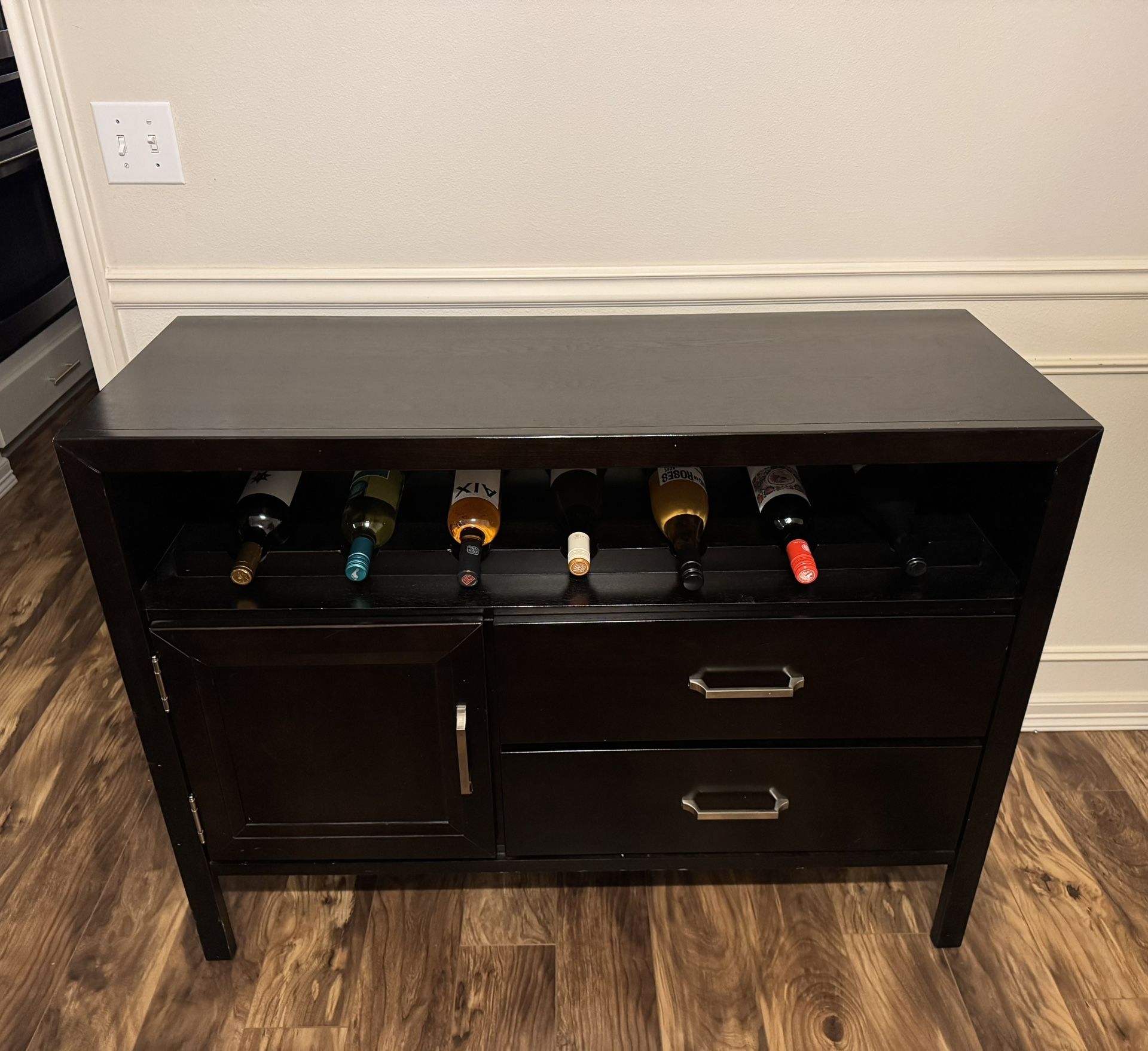 Ashley Furniture Buffet Table & Wine Holder Cabinet