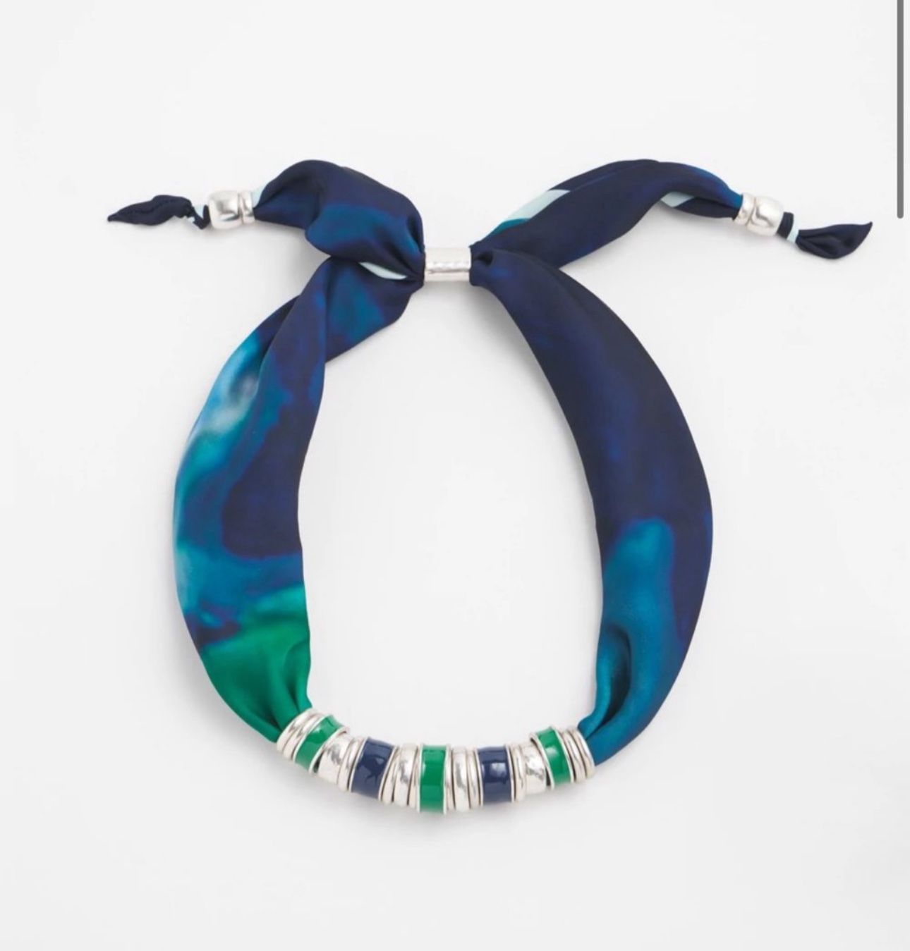 Chico’s Adjustable Satin Scarf Necklace