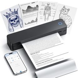 Portable Printer Wireless for Travel, Inkless Thermal Printer Supports 8.5 x 11 Inch Thermal Paper