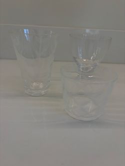Japanese Clear Glass Drinkware Set of 3