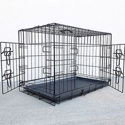 Brand New $30 Folding 30” Dog Cage 2-Door Folding Pet Crate Kennel w/ Tray 30”x18”x20” 