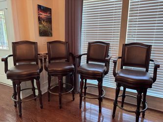 Wood bar chairs (set of 4)