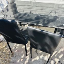 Glass Table with 3 Chairs 