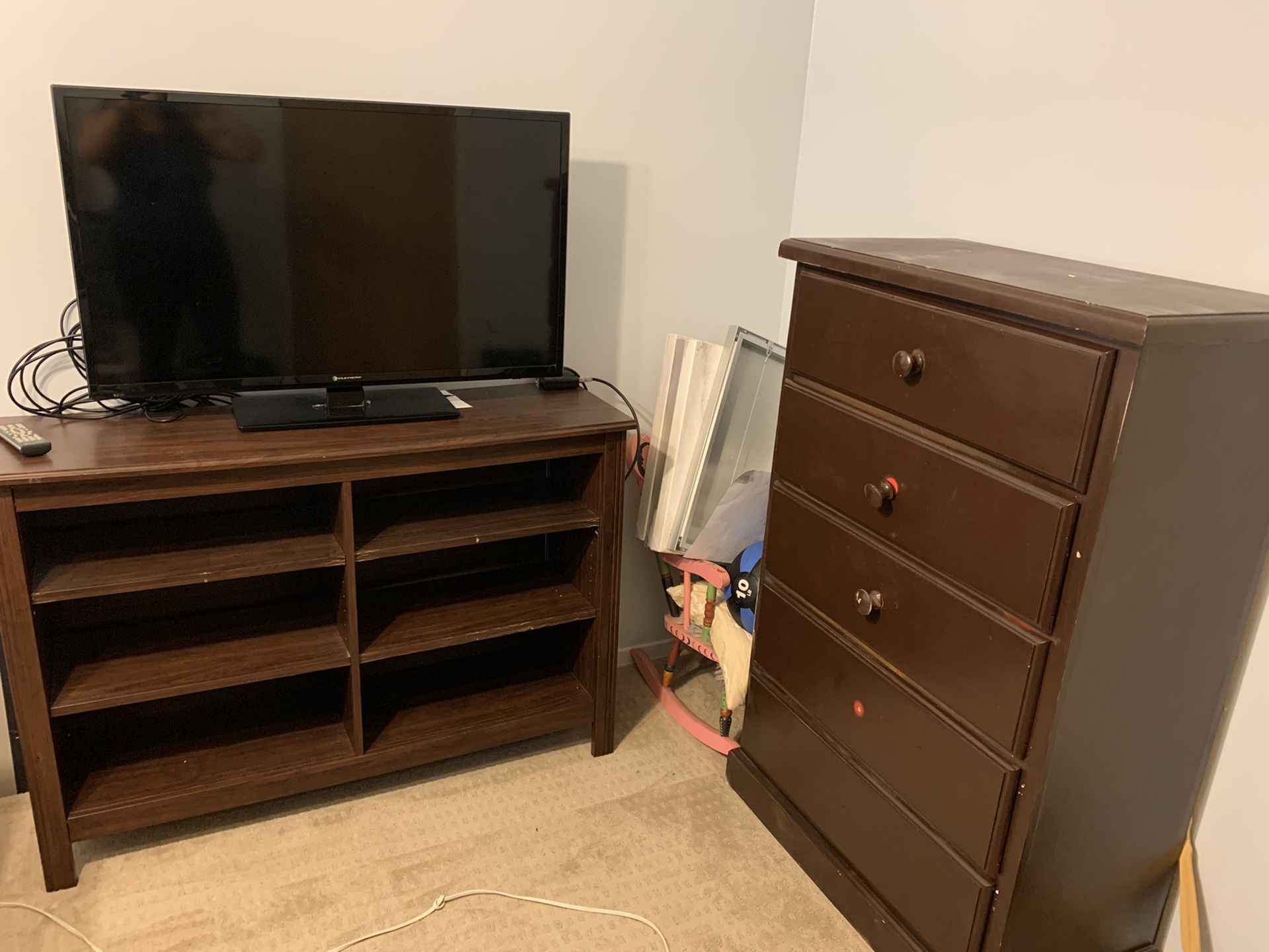 IKEA tv stand with shelves and dresser