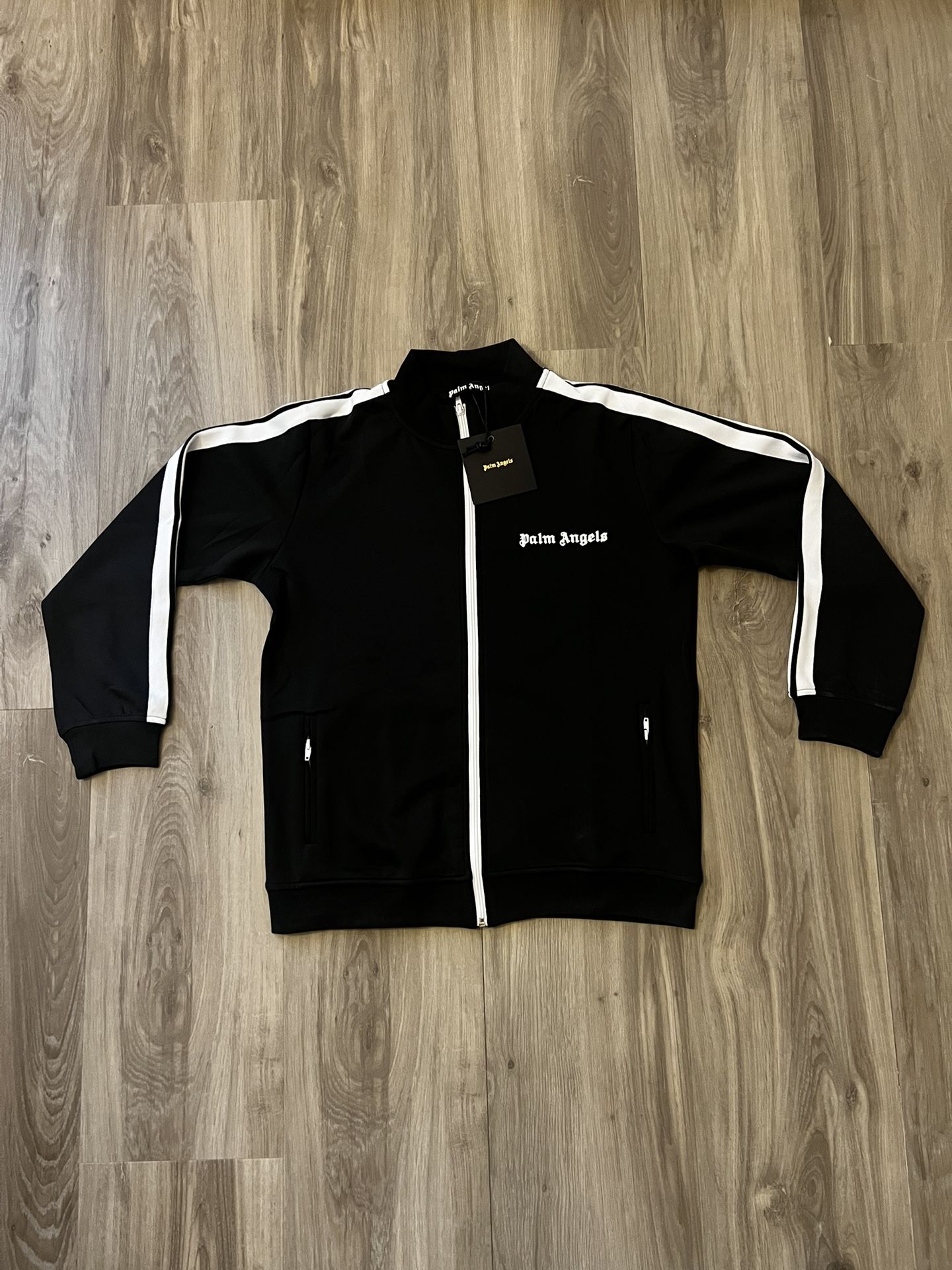 Palm Angels Track Jacket– Black/White (Size Medium)